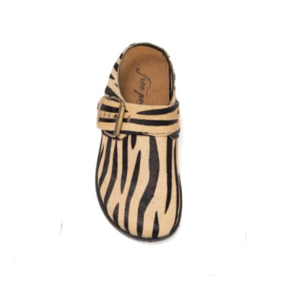 Free People Seattle Genuine Calf Hair Zebra Sling Clog - Picture 4 of 14